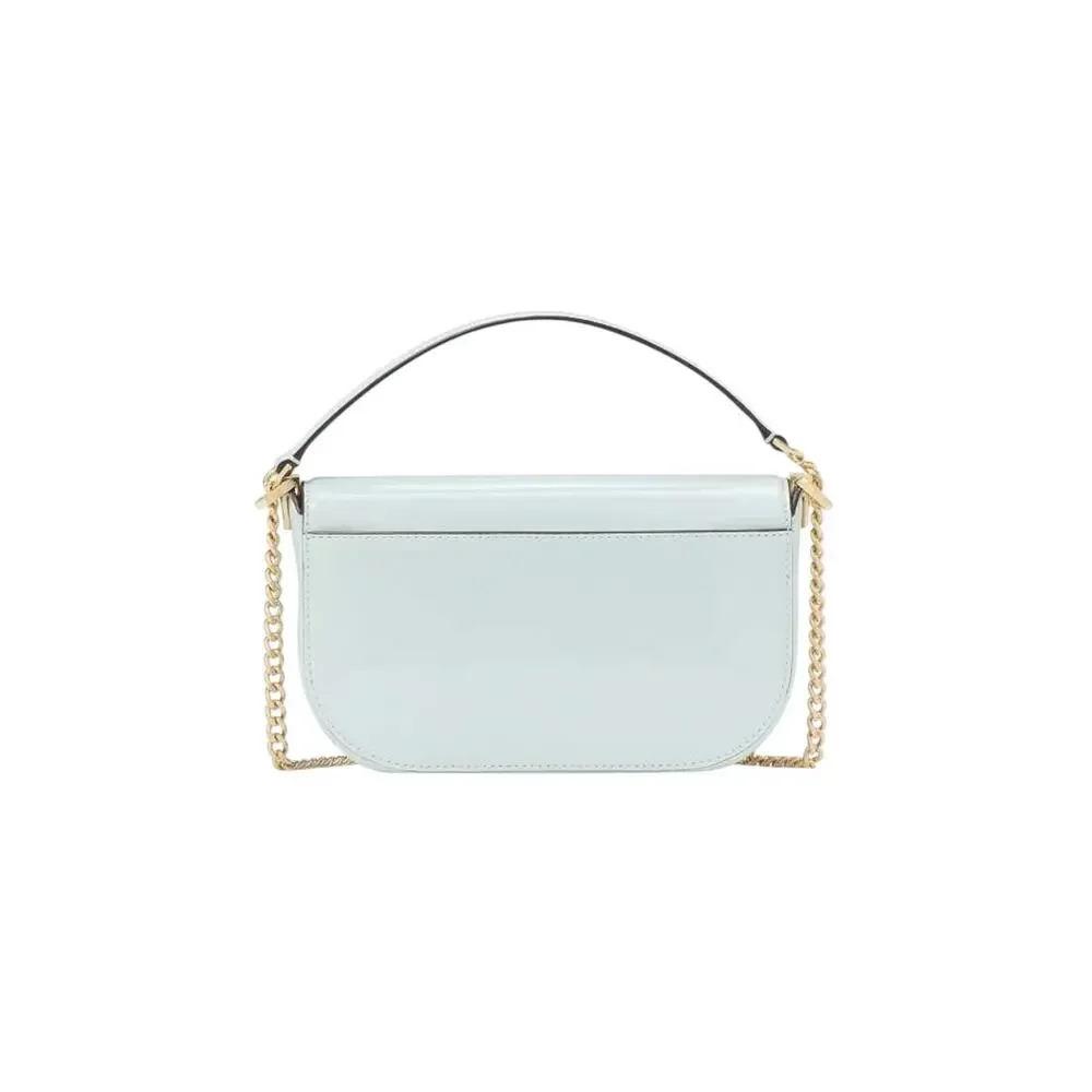 Kate Spade Blue Patent Leather 2 Way Crossbody Top Handle Gold Strap Bag NWT